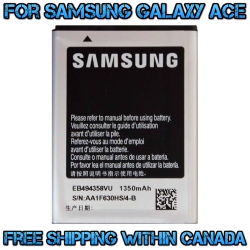 SAMSUNG New Oem Replacement Battery Model Eb494358Vu 1350 Mah for Galaxy Ace S5830 S5660 Gt-B7510 -