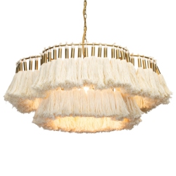 TURQUOISE PALACE Edith Chandelier Ceiling Light - (Hand Knotted) In White