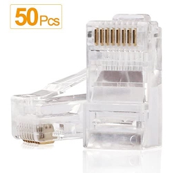 SUPER HIGH-DEFINIT Rj45 Connectors, Shd Rj45 Ends Cat6 Connector Cat5E Connector Cat5 Connectors Ethernet Cable Crimp Connectors-50PCs