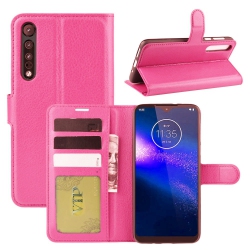 CSMART [Cs] Motorola Moto G Power 2020 Case, Magnetic Leather Folio Wallet Flip Case Cover With Card Slot, Hot In Pink