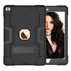 BULK PACKAGING Rugged Case W/kickstand | Made for Ipad 10.2 2021/10.2 2020/10.2 2019 | In Black