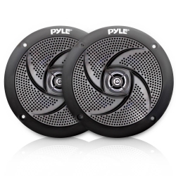 PYLE Pair Of 6.5" Ip44 Waterproof Stereo Speakers, Slim Style, Boats, Off-Road Vehicles - (Plmrs6W) In White