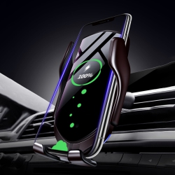 SENSEI PHOTO Wireless Car Charger for Smartphones Iphone Android \w Qi Technology, Automatic Smart Infrared Sensor, Air Vent Phone Holder Fast