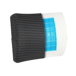 MOUSTACHE Cool Gel Memory Foam Lumbar Support Pillow, Black(310 X 360 X 120Mm) Used for Car Seat, Chair, Home, Seat - ®-Black