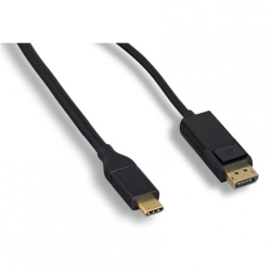 TECHCRAFT USB 3.1 Type C to Displayport Cable, 6 Foot Length In Black