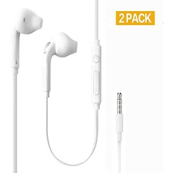 MOLO 2 Pack Headphones/earphones/earbuds, 3.5MM Aux Wired In-Ear Headphones With Mic And Remote Control for Samsung Galaxy S9
