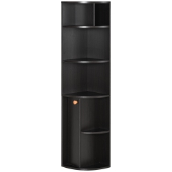 HOMCOM 5-Tier Corner Bookcase, Storage Bookshelf, Freestanding Display Shelves With Open Compartments And Cabinet for Home Office, Living Room, Study