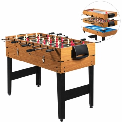GYMAX 48" 3-In-1 Multi Combo Game Table Foosball Soccer Billiard Slide Hockey for Kids