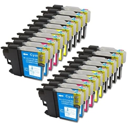 INK & TONER 4 YOU 20 Pack - Compatible Ink Cartridges for Brother Lc-61 Lc-61 Lc61 Xl Lc-61Bk Lc-61C Lc-61M Lc-61Y Inkjet Cartridge