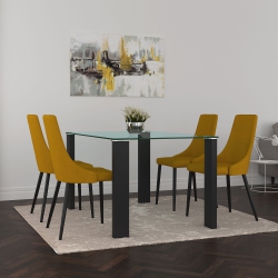 VIVA LIFESTYLE INC. Furiture 5PC Dining Set - Table/mustard Chair In Black