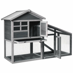 GYMAX 58" Wooden Rabbit Hutch Large Chicken Coop Weatherproof Indoor & Outdoor Use