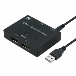 AXGEAR Dp Displayport 1.4 Bi-Direction Switch Mst Hub Support HDcp Sst Extended