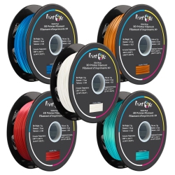 PRINTOXE 3D Pla Like Silk Filament 5 Packs Of Blue Orange White & Green Colours 1.75 MM Diameter Each Weight 1 Kg Net ® Brand In Red