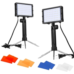 VIVIDER (Tm) 2PCs 60 Led Photography Led Continuous Light Lamp 5500K Portable Camera Photo Lighting for Table Top Studio