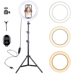 VIVIDER (Tm) 10" Selfie Ring Light With 63" Extendable Tripod Stand & Flexible Phone Holder