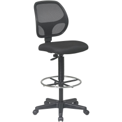 NICER INTERIOR Furniture Mid-Back Mesh Computer Drafting Chair Desk High Chair Drafting Stool With Footring In Black
