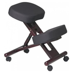 NICER INTERIOR Furniture Kneeling Chair With Memory Foam Mahogany Wooden Frame Fabric In Black