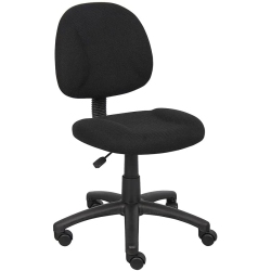 NICER INTERIOR Occ Fabric Deluxe Posture Task Chair Computer Desk Chair Office Chair Without Arms In Black