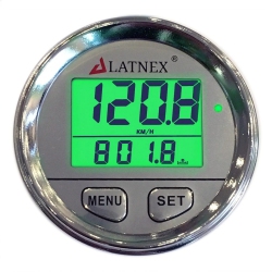 LATNEX Chrome Digital Waterproof Gps Speedometer With 3 Backlight Colors & Resettable Odometer - In Silver
