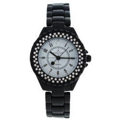 KIM & JADE 2033L-Bw Stainless Steel Bracelet Watch By for Women - 1 PC Watch In Black
