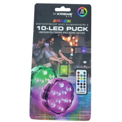 XTREME Xlb7-1025-Clr - Set Of 2 Led Light Washers, Water Repellent, With Remote Control