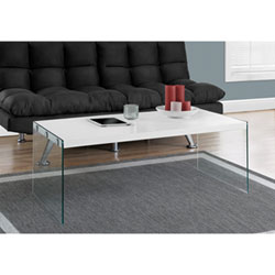 Monarch Modern Rectangular Coffee Table with Tempered Glass Side - Grey