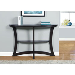 Monarch Contemporary Rectangular Console Table with Half Moon Shape - Dark Taupe