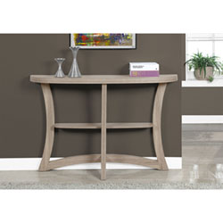 Monarch Contemporary Rectangular Console Table with Half Moon Shape - Dark Taupe