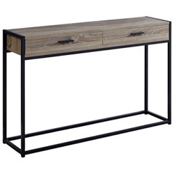 Monarch Modern Rectangular Metal Base Console Accent Table - Grey