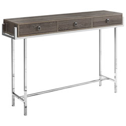 Monarch Modern Rectangular Three-Drawer Console Accent Table - Dark Taupe