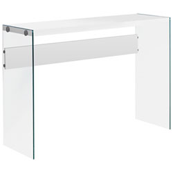 Table D'appoint Moderne Rectangulaire En Verre De Monarch - Blanc