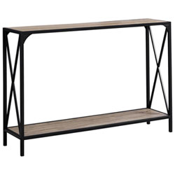 Monarch Contemporary Rectangular Console Cross-Bars Accent Table - Dark Taupe