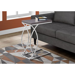 Monarch Modern Rectangular End Table - Grey/Chrome