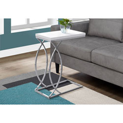 Monarch Modern Rectangular End Table - Grey/Chrome
