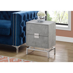 Monarch Modern Rectangular End Table with 2 Drawers - Cappuccino/Gold