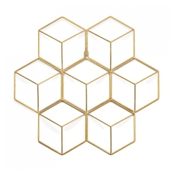 TURQUOISE PALACE Palace Hex Grid Wall Art (Brass Finish)