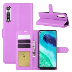 CSMART [Cs] Motorola Moto G Fast 2020 Case, Magnetic Leather Folio Wallet Flip Case Cover With Card Slot In Purple