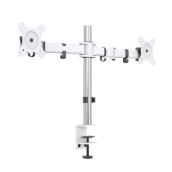 SHOPPINGALL Dual Lcd Led Monitor Desk Mount Stand \w C-Clamp And Grommet Mounting Options | Heavy Duty Fully Adjustable Arms Hold 2 Screens Up to 32