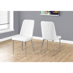 Retro Contemporary Faux Leather Dining Chair - Set of 2 - Grey