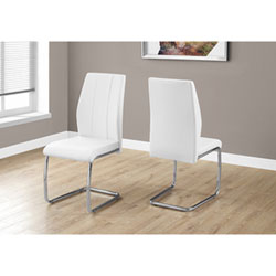 U-Leg Contemporary Faux Leather Dining Chair - Set of 2 - Grey/Black