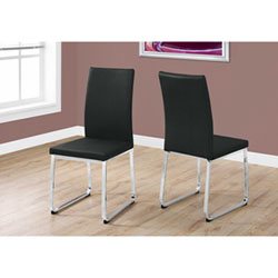 Contemporary Faux Leather Dining Chair - Set of 2 - Black