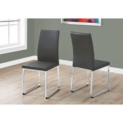 Contemporary Faux Leather Dining Chair - Set of 2 - Black