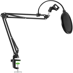 NAVOR Professional Microphone Stand \w Pop Filter Heavy Duty Mic Microphone Suspension Scissor Arm Stand And Windscreen Mask Shield for Yeti And