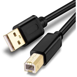 JELLY DIRECT Printer Cable 10Ft, Black Color USB Printer Cable USB 2.0 Type A Male to B Male Scanner Cord High Speed for Brother, HP