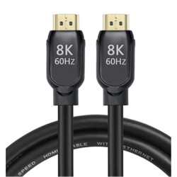 MILLENIUM - HDMI 2.1 Cables Compatible 8K, Length 1M, Thin Plug, 60 Hz, 48 GBps In Black