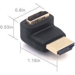 HYFAI HDMI 270 Degree Male to Female Right Angle Adapter Extension Converter 3D&4K Supported