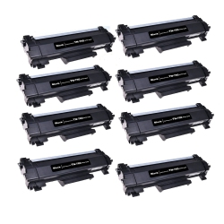 TONER4U - 8 Pack High Yield Toner \w Chip Compatible for Brother Tn760, Tn-760, Tn730, Tn-730, Dcp-L2550Dw, Hl-L2350Dw, Hl-L2370Dw, Hl-L2370Dwxl, Hl-L2390Dw