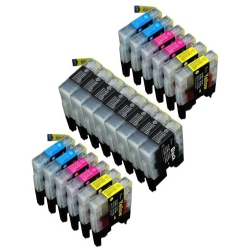 ZULU INKS 20 Pack Compatible Brother Lc-61, Lc-65 8 Black, 4 Cyan, 4 Magenta, 4 for Use With Brother Mfc-J410, Dcp-145C, In Yellow