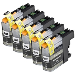 ZULU INKS 5 Pack Compatible Brother Lc101, Lc103, Lc105 5 for Use With Brother Dcp-J152W, Mfc-J245, Mfc-J285Dw, In Black