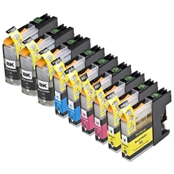 ZULU INKS 9 Pack Compatible Brother Lc101, Lc103 3 Black, 2 Cyan, 2 Magenta, 2 for Use With Brother Dcp-J152W, Mfc-J245, In Yellow